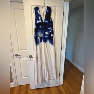 Viktor & Rolf Blue and White Maxi Dress